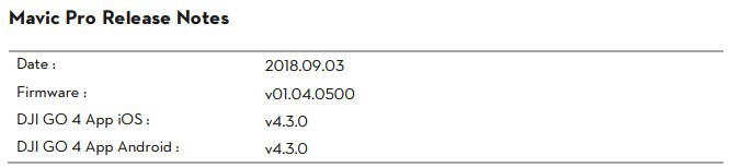 DJI Has Released a New Firmware for the Mavic Pro, Mavic Pro Platinum and DJI Goggles – Version 01.04.0500